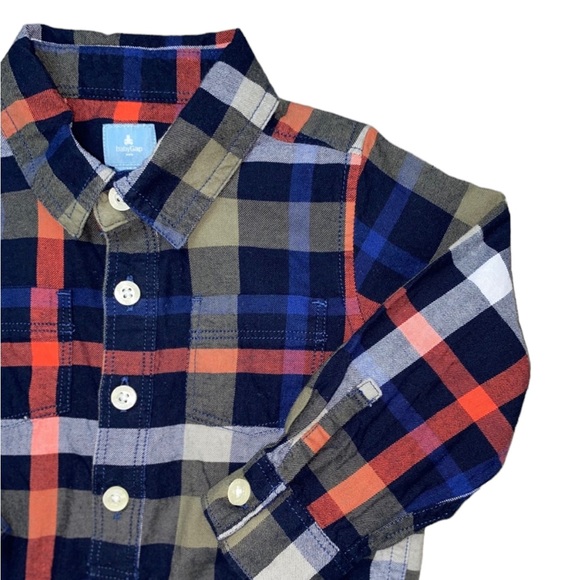 GAP Plaid Flannel Button Down Onesie Bodysuit 18-24 Months - Picture 6 of 13